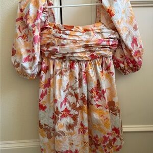 Abercrombie & Fitch Floral Puff Sleeve Dress